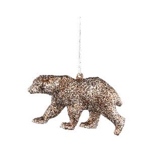 Kersthanger Poolbeer Glitter Goud 5,5cm