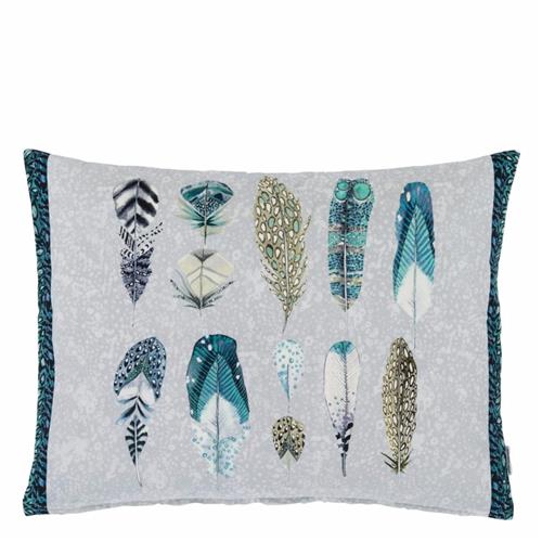 Desigers Guild Throw Pillow Quill Duck Egg sea green with feathers
