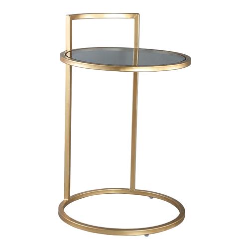 SIDE TABLE TIFFANY GOLD WITH GLASS TOP H60 D40