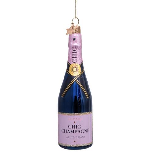 Christmas pendant bottle pink Champagne 14cm