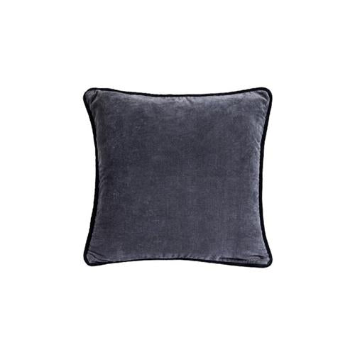 Sierkussen Nasim Grijs Velours met bies 45x45