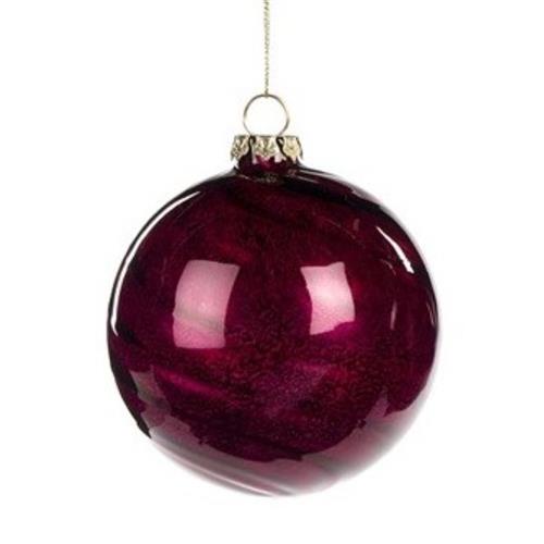 Kerstbal Swirl Glanzend Dieproze 10cm