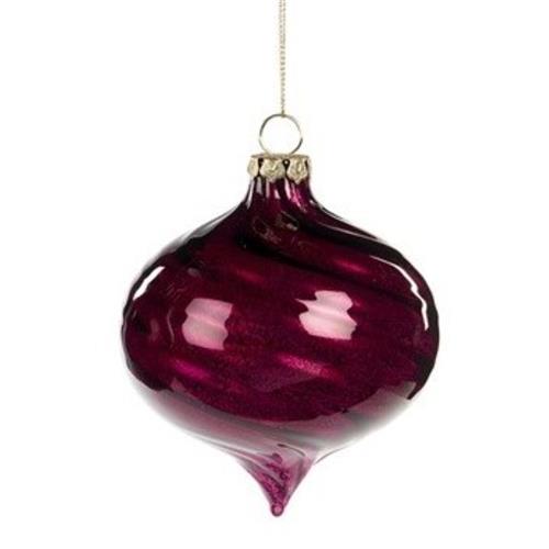 Kerstbal Swirl Druppel Glanzend Dieproze 10cm