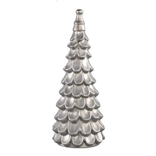 Kerstboom keramiek zilver L 41cm
