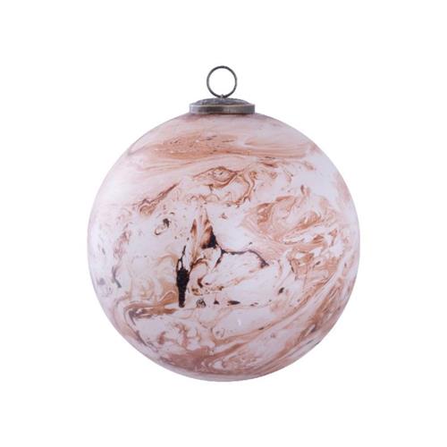 Kerstbal oudroze gemarmerd XL 20cm