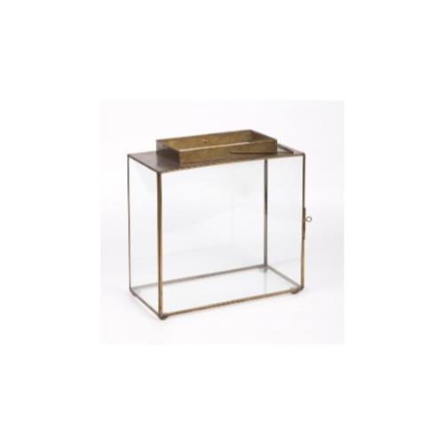 Lantern Grant Glass Rectangular Small 29.5cm