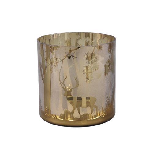 Windlicht Imadiya Goud met Rendier 10cm
