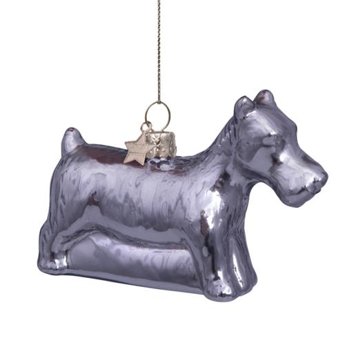 Kersthanger Monopoly Hond zilver 7cm
