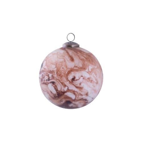 Kerstbal oudroze gemarmerd M 12cm