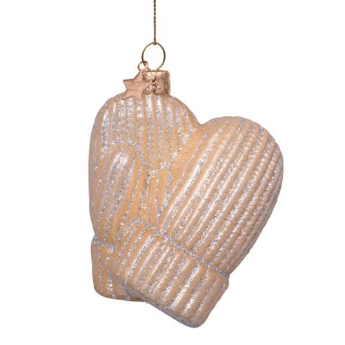 Kersthanger Wanten Champagnekleur H9cm