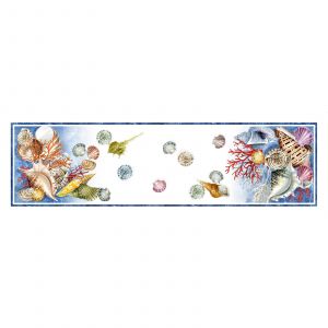 Tessitura Tafelloper Murice Creme Schelpen 45x170