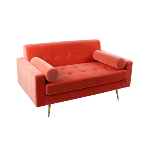 BENCH CORAL VELVET 2-SEATER 142X84X76