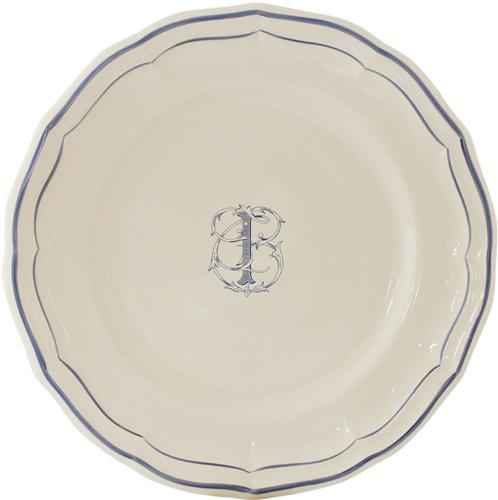 TAARTBORDJE FILET MANGANESE MONOGRAMME "I" 16.5CM