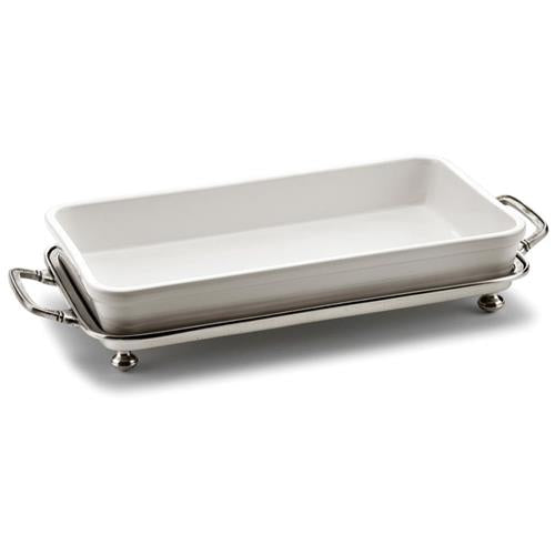 Bowl Convivio Handle Tin/Earthenware 37X22cm