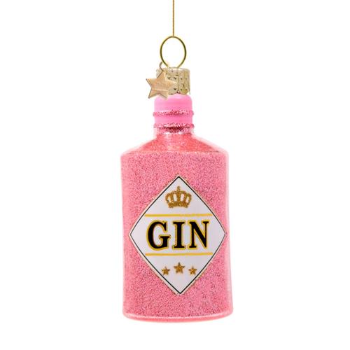 Kersthanger Fles Gin Roze 10cm