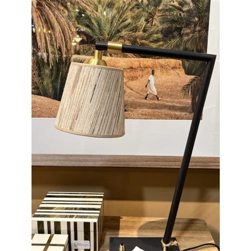 Tafellamp inclusief kap Georgie Brons/Messing. Natural H:45
