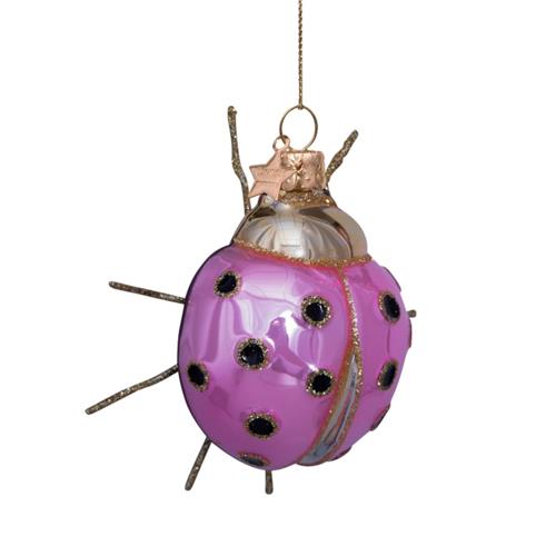 Kersthanger Lieveheersbeestje Roze 4cm