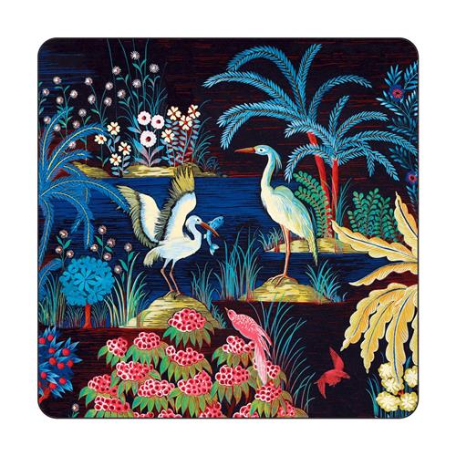 Set van 4 glazen onderzetters Jardin du Palais 9x9