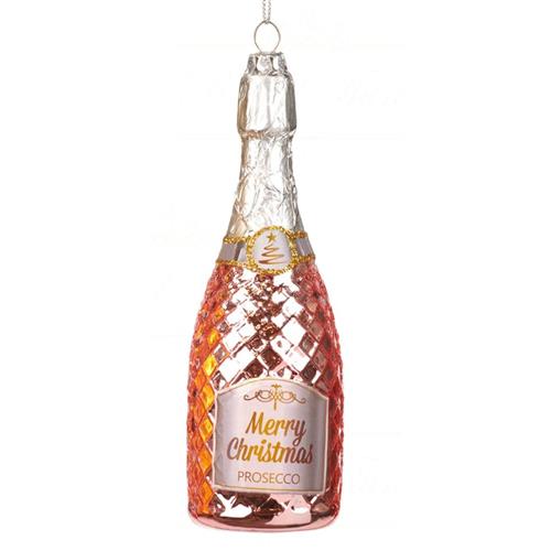 Christmas pendant Champagne bottle rose gold H15.5cm