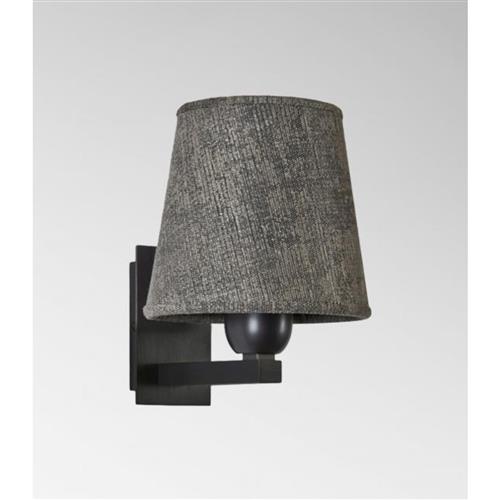 Wandlamp Ramose 1 brons met kapje rond creme 10,5x6,5cm