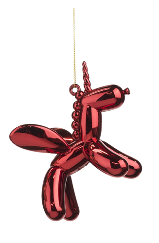 Christmas decoration Balloon Unicorn Red 11cm