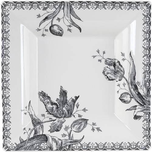 Vierkante Diepe schaal XL Tulipes Noires 22x22