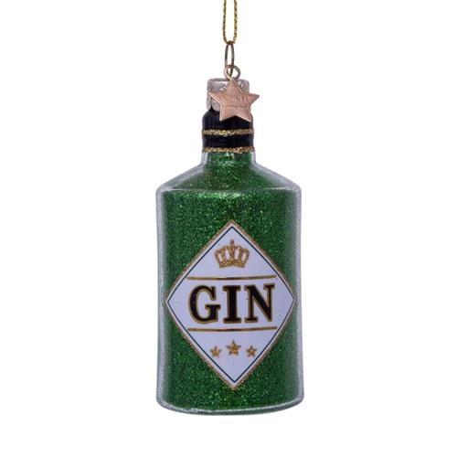 Kersthanger Fles Gin groen 10cm