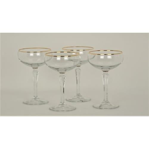 Champagnecoupe met gouden rand H15 x D:9