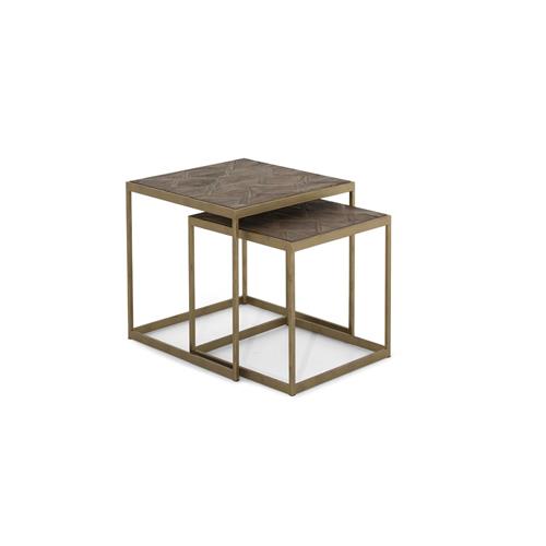 Side table Sohn Brass with Wood Small
