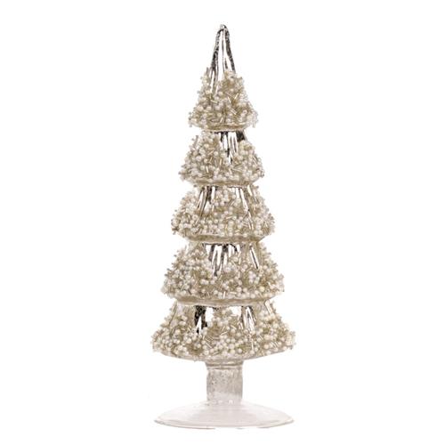 Kerstboom ornament champagne/zilver medium 26cm