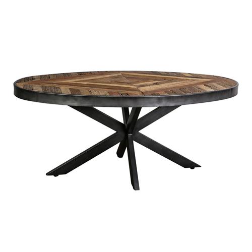 DANYON OVAL COFFEE TABLE WITH BLACK BASE