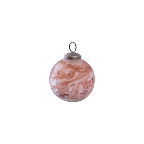 Kerstbal oudroze gemarmerd XS 8cm