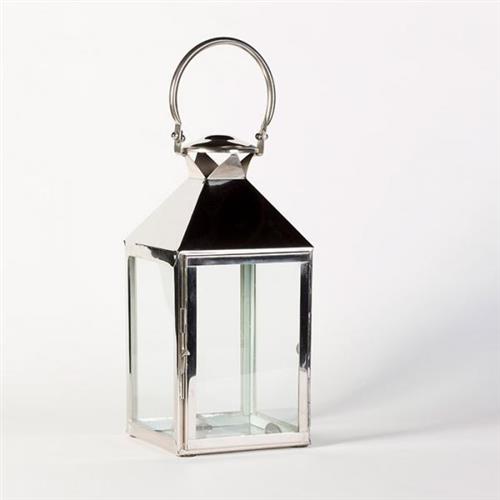 Flamant Lantaarn Charme Zilver Small 21x21x46