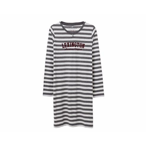 LADIES NIGHTSHIRT ROSY GRAY STRIPED SMALL