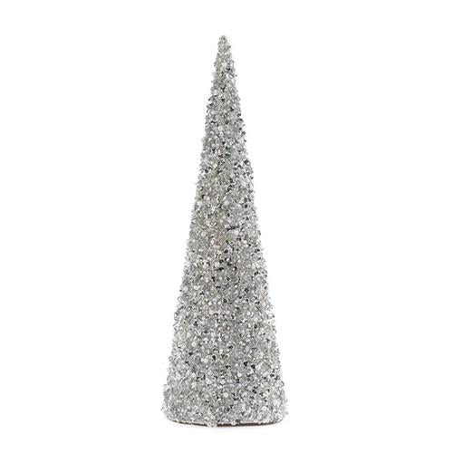 Christmas tree silver with glitter sequins 43cm