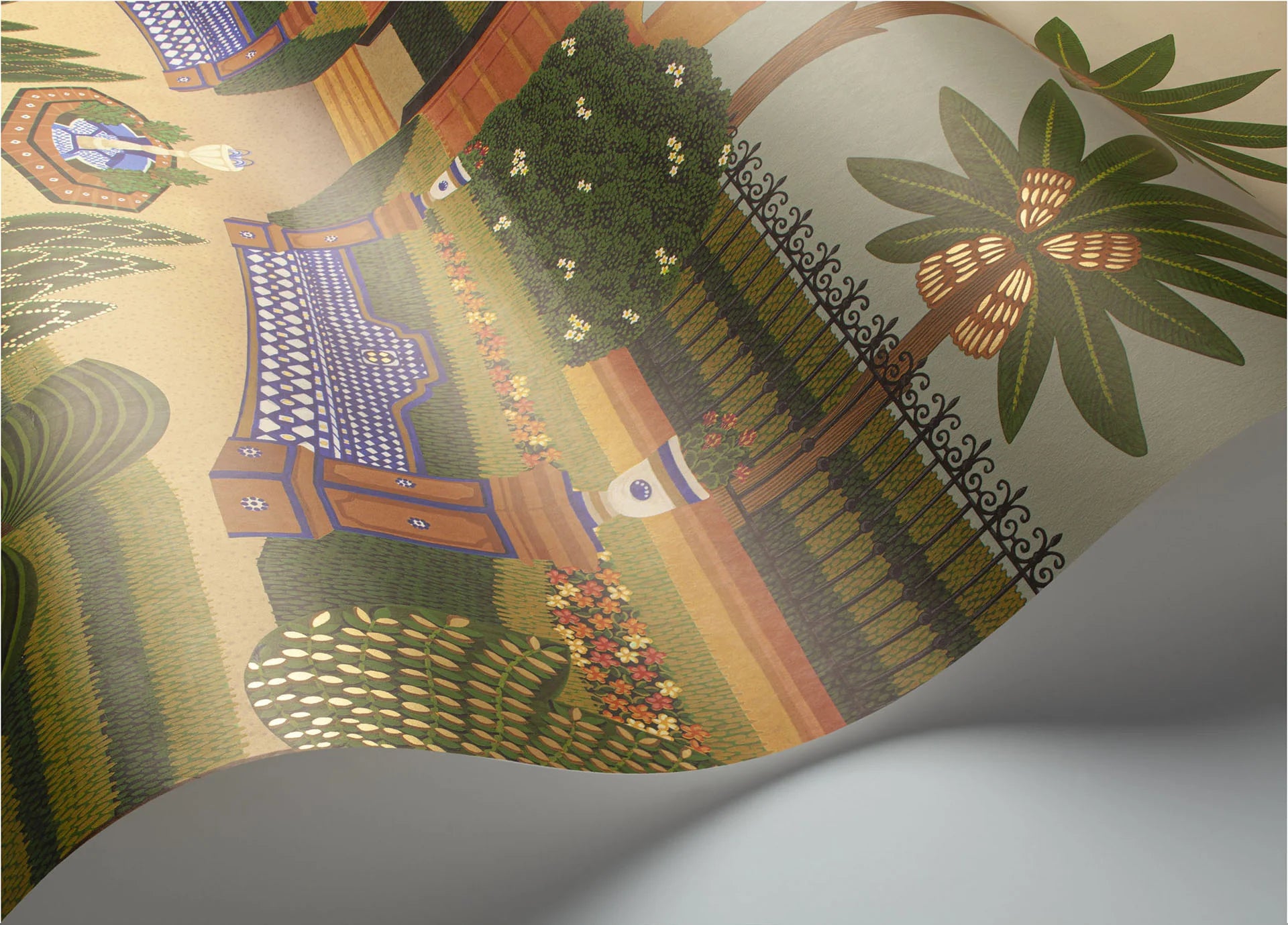 Cole & Son Serville Alcazar Gardens, Terracotta & Spring Green Multi