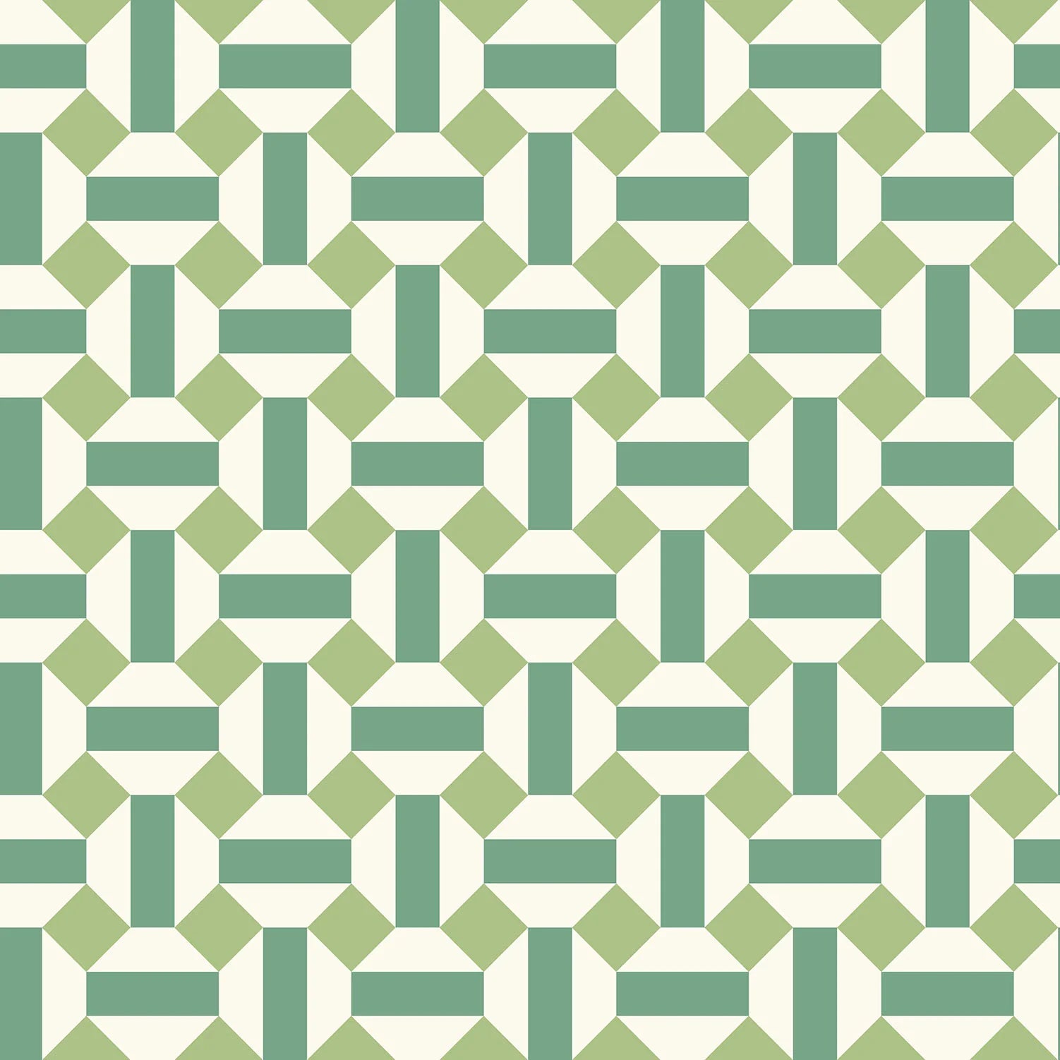 Cole & Son Seville Alicatado, Leaf Greens on Chalk