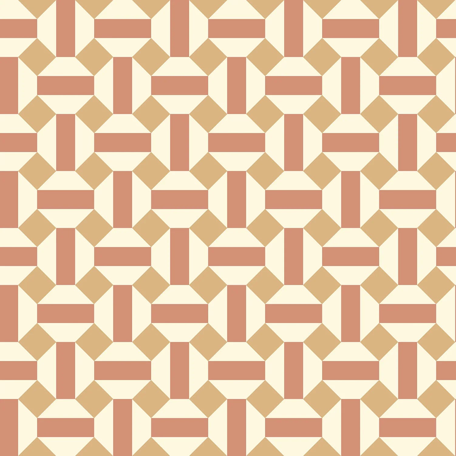 Cole & Son Seville Alicatado, Terracotta on Parchment