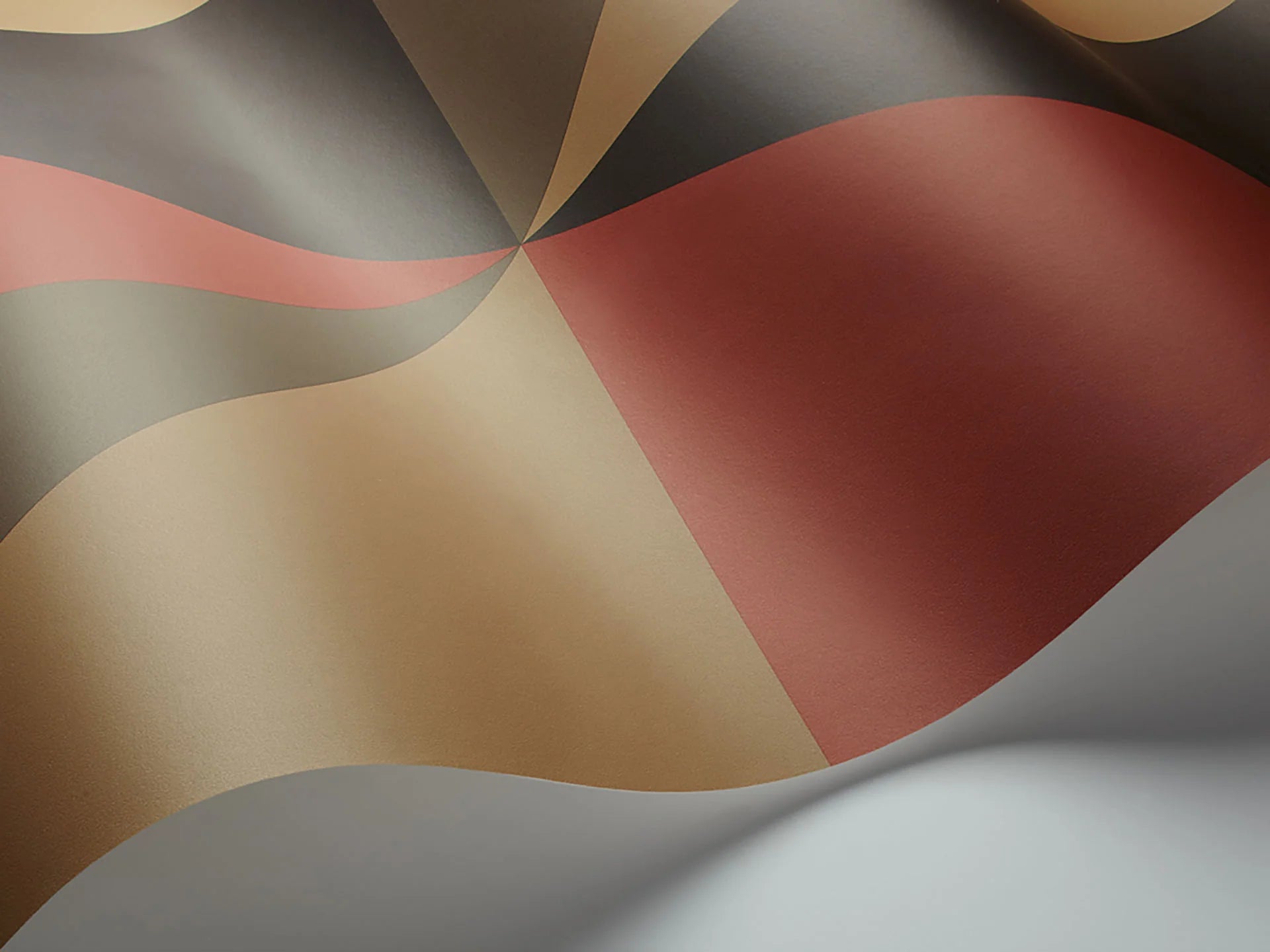 Cole & Son Geomatric II Apex Grand ,Red, Sand & Soot