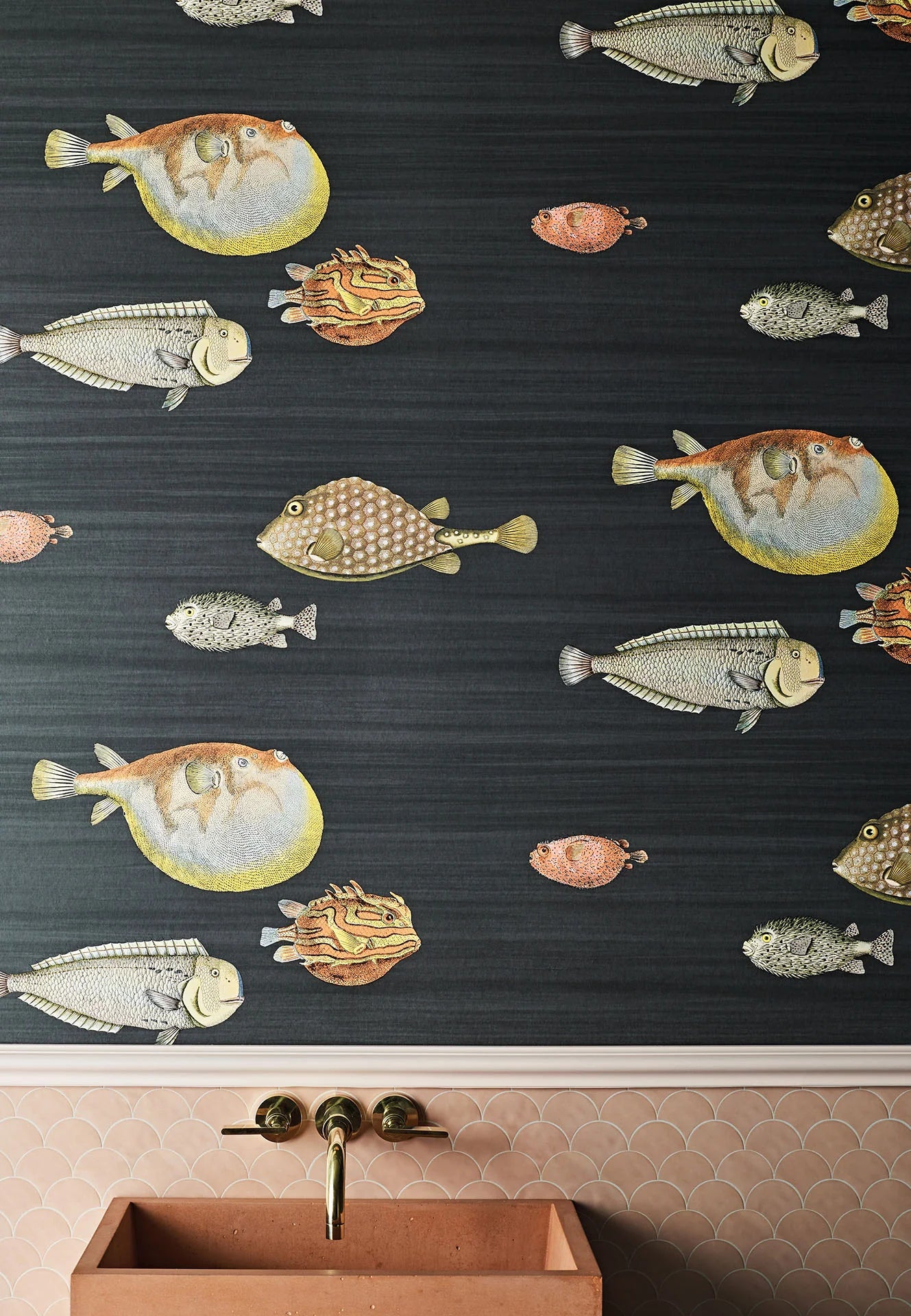 Cole & Son Fornasetti Acquario, Charcoal