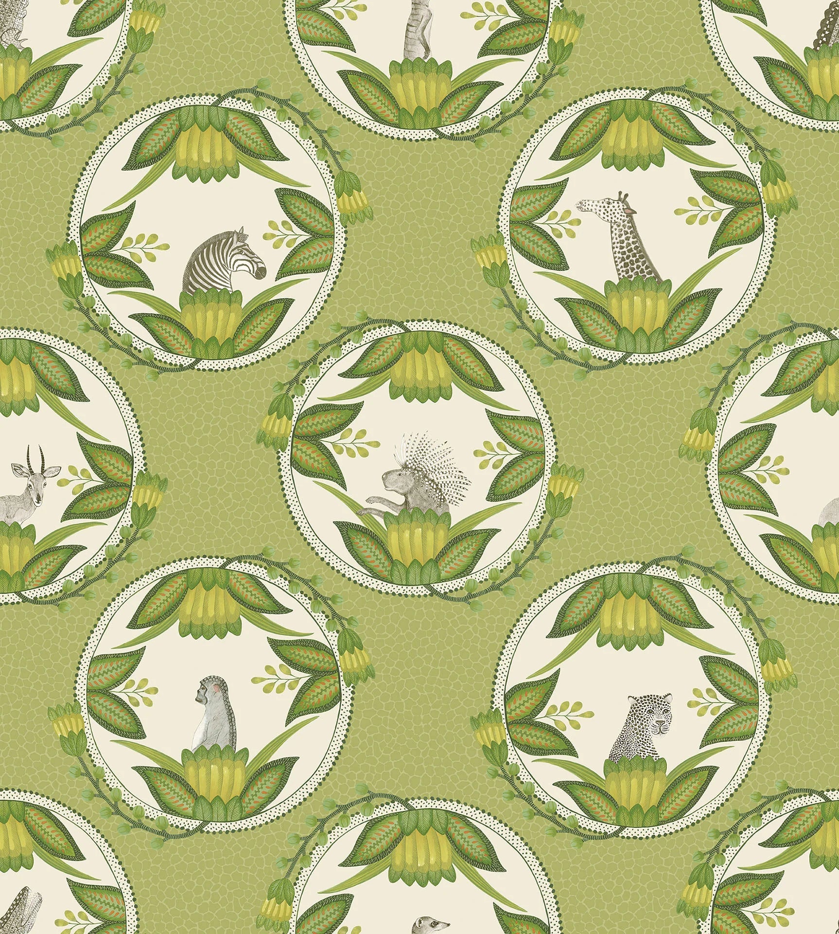Cole & Son Ardmore Cameos, Olive Green