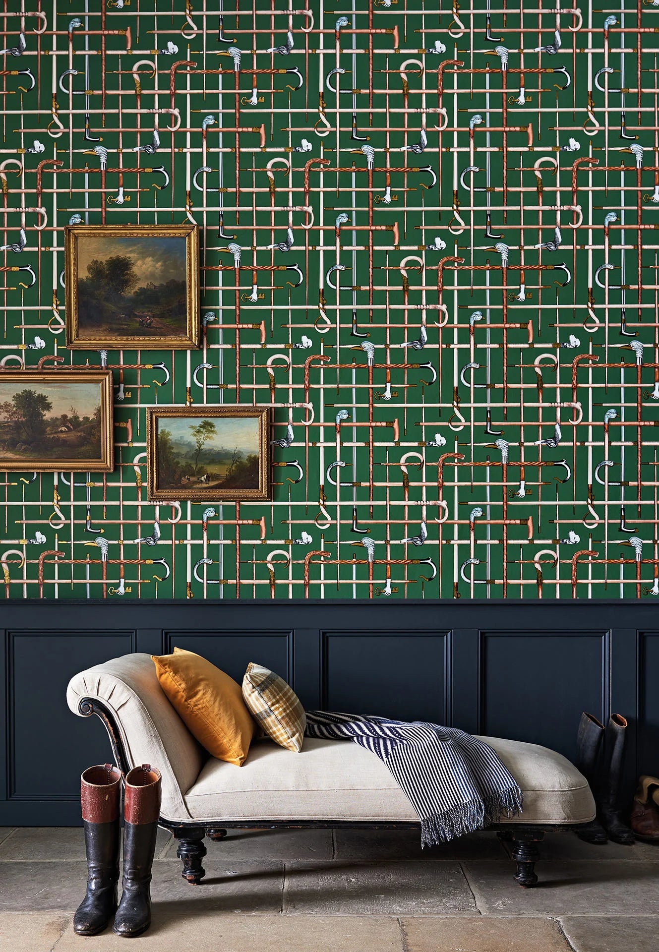 Cole & Son Fornasetti Bastoni, Forest Green