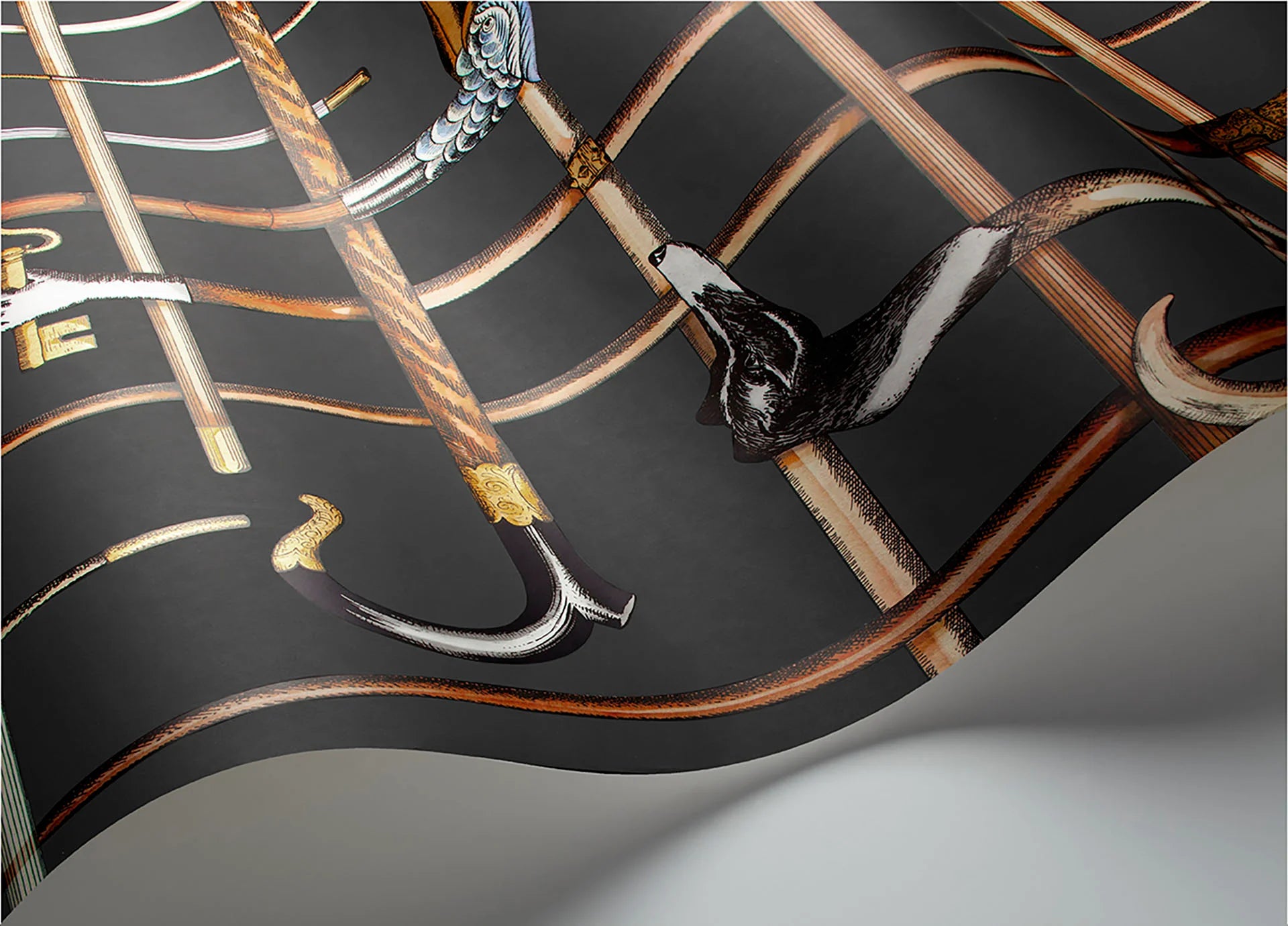 Cole & Son Fornasetti Bastoni, Charcoal