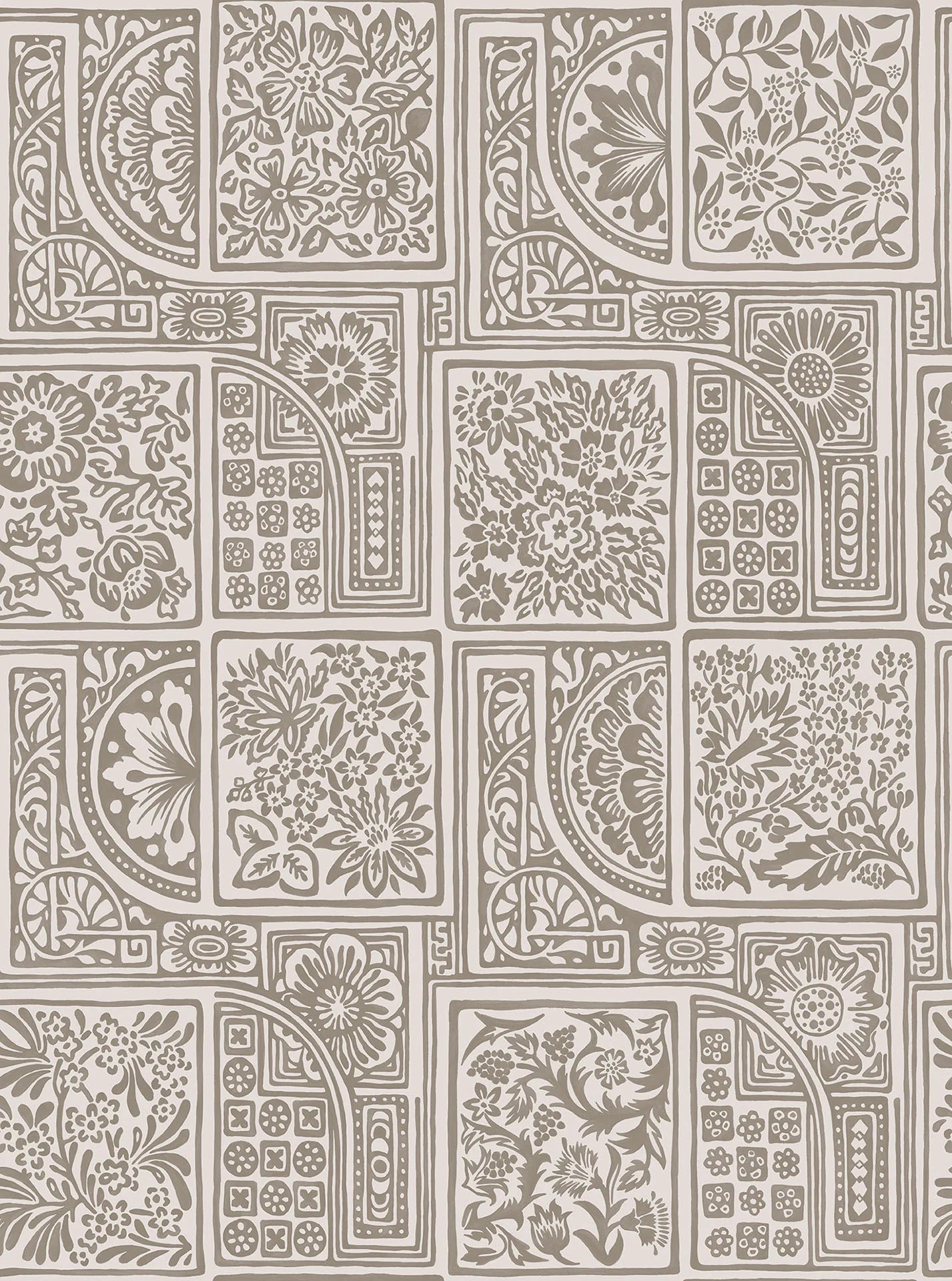 Cole & Son Mariinsky Damak Bellini, Metallic Gilver on Stone