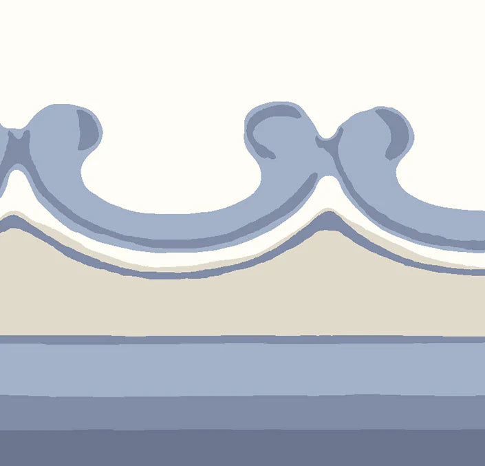 Cole & Son Folie Borderie Border, Hyacinth Blue & Stone