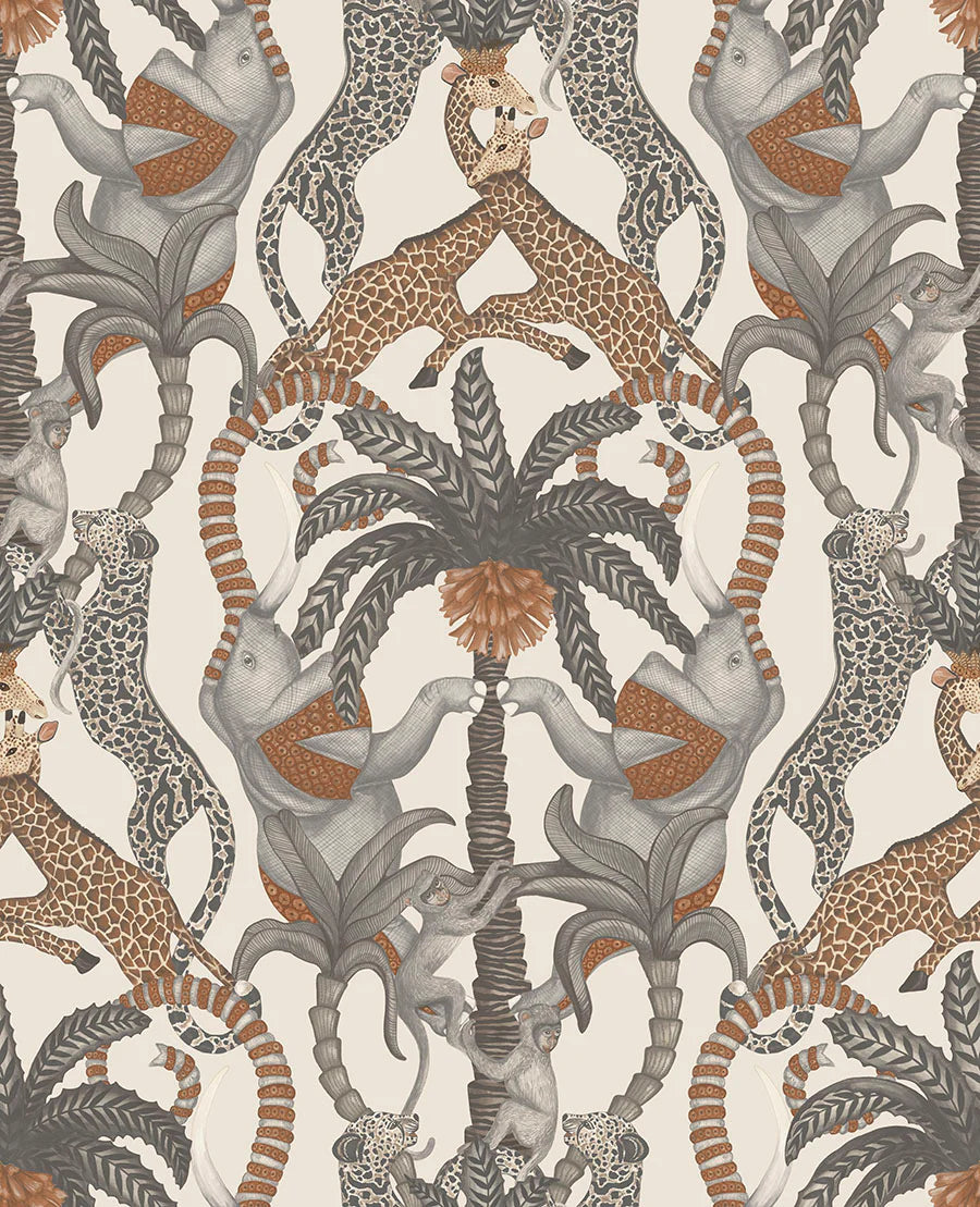 Cole & Son Jabula Safari Totem, Ginger & Taupe on Parchment