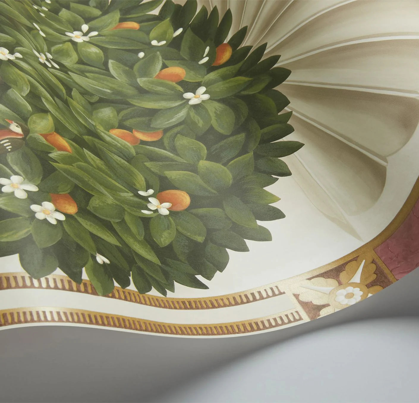 Cole & Son Historic Royal Palaces Royal Jardiniere, Spring Green & Rose on Stone
