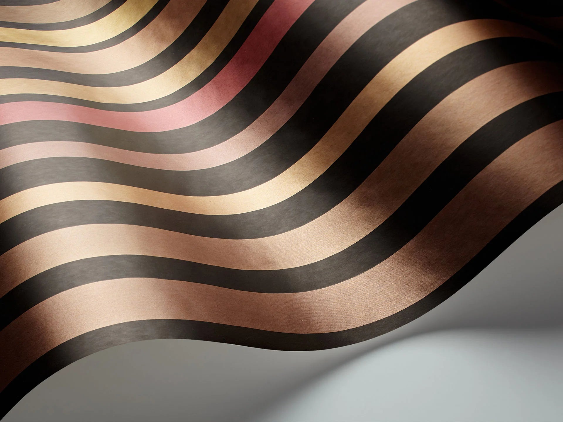 Cole & Son Marquee Stripes Carousel Stripe, Ginger on Soot