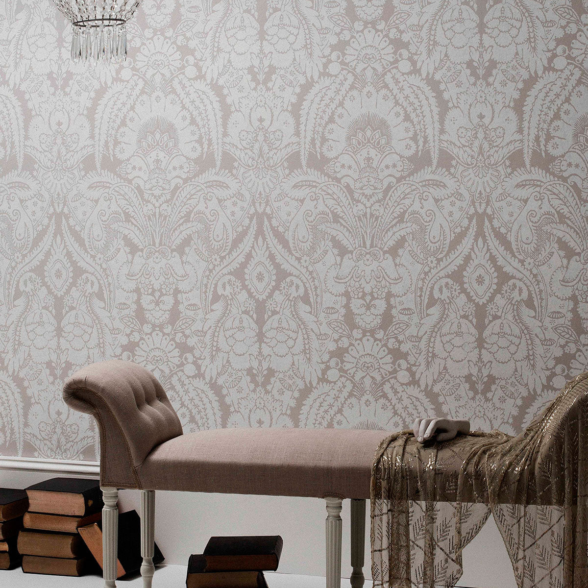 Cole & Son, Albemarie, Chatterton, Chalk on Taupe
