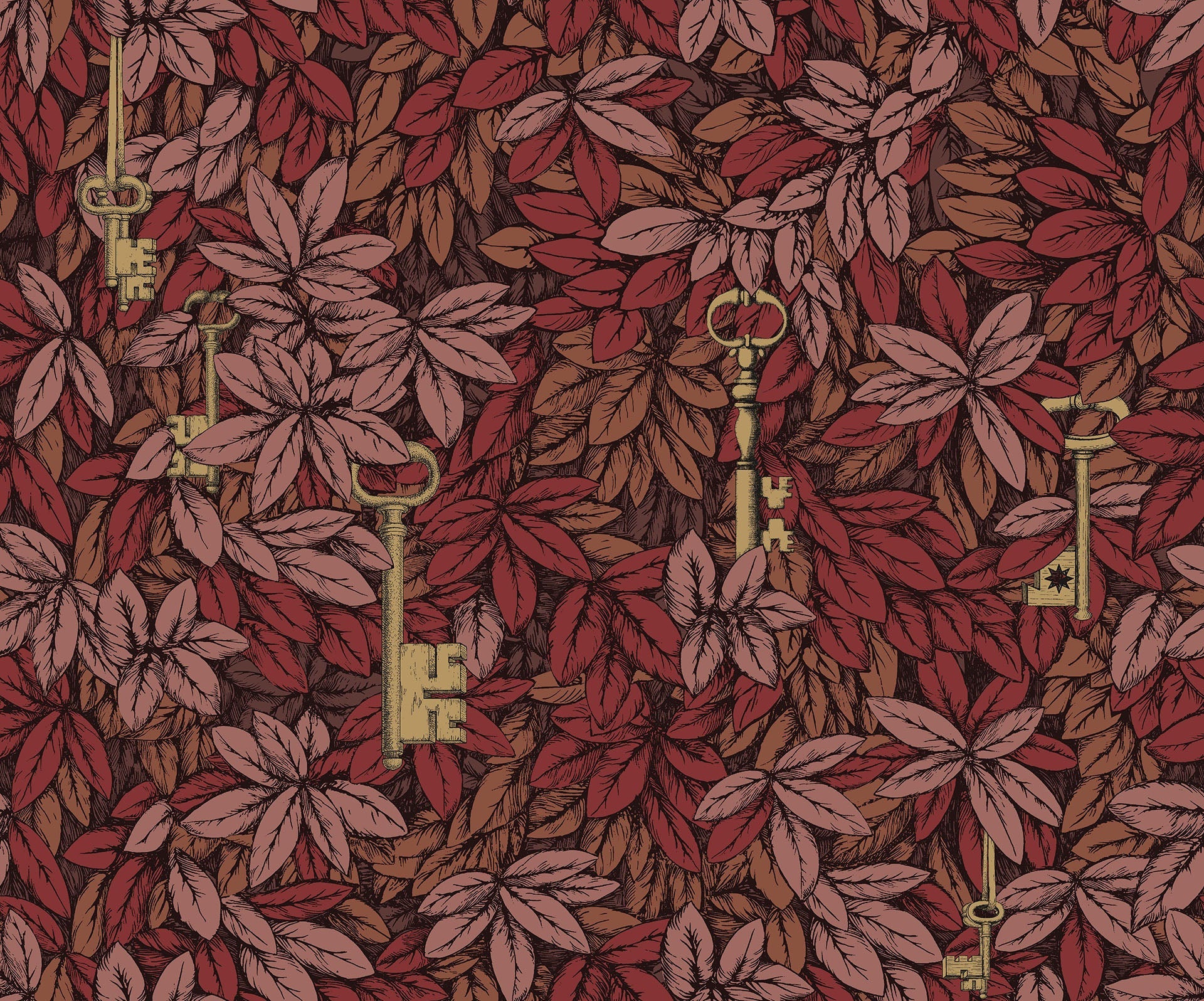 Cole & Son Fornasetti Chiavi Segrete, Autumnal Leaves